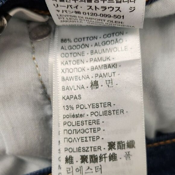 Levis Jeans Womens 31 Blue Ribcage Straight Ankle Button Fly Distress High-Rise - Picture 6 of 12